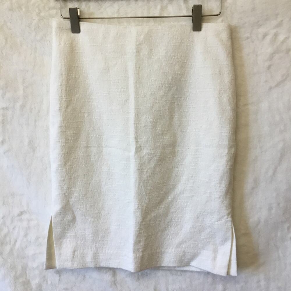 Loft White Slit Pencil Skirt